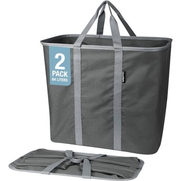 2PK - 64L Large Foldable Laundry Basket w/ Sturdy Pop-Up Wire Frame and Handles